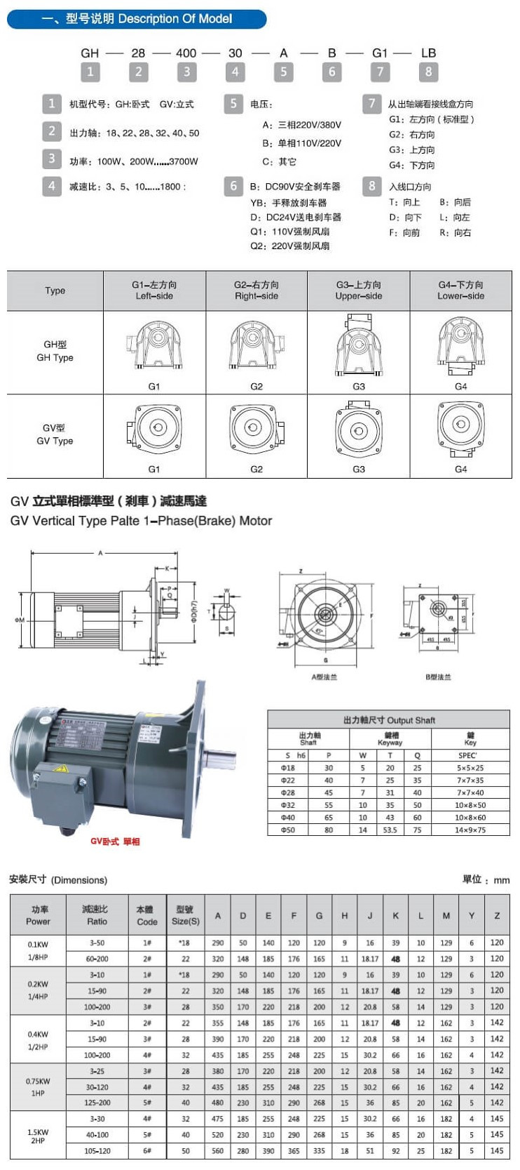 立式齒輪減速電機(jī)（剎車）行業(yè)定制選型報價-18116258006